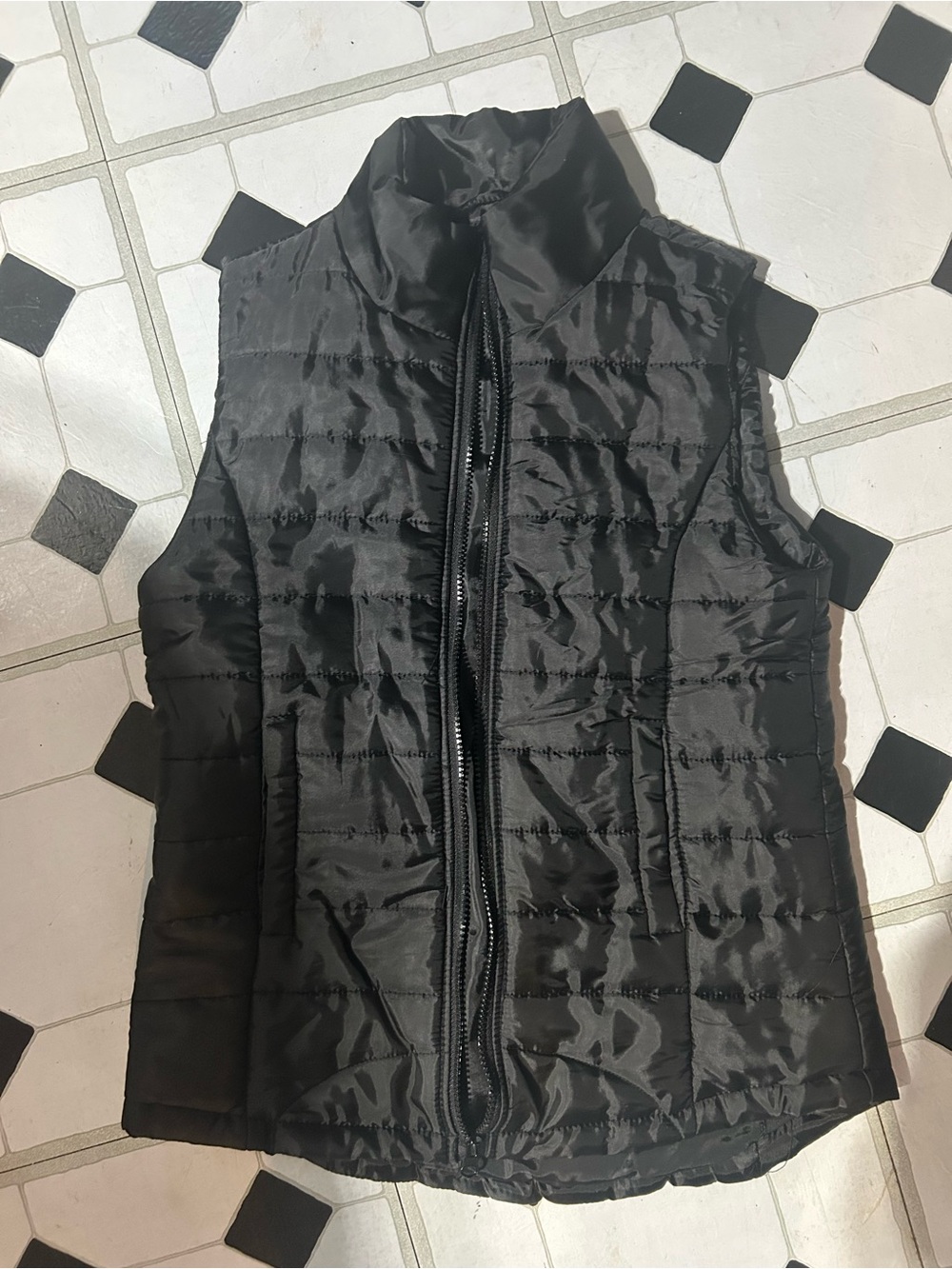 Zip-up Black Vest for Women